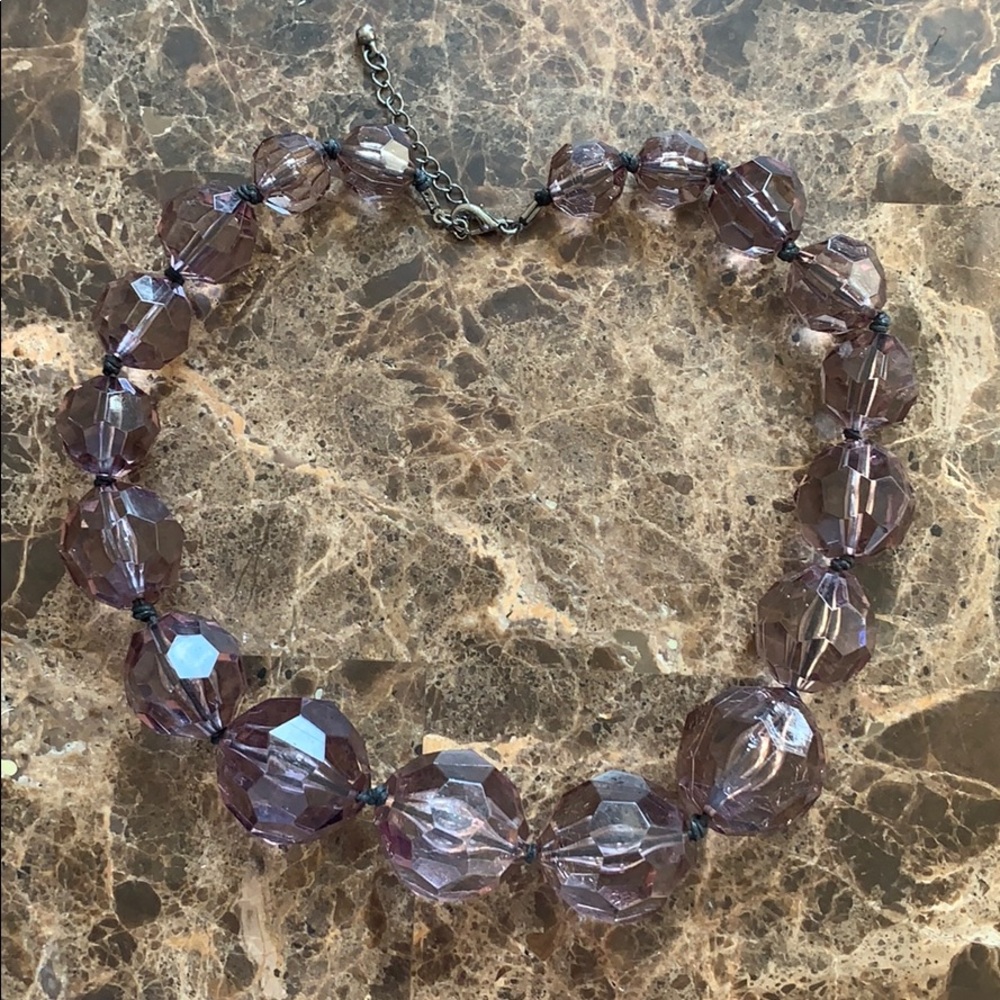 Purple Faucet Beaded Strand Necklace